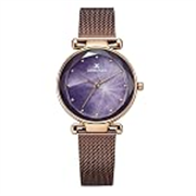 Daniel Klein Analog Purple Round Dial Rose Gold Case Purple Mesh Strap Stone-Studded Water-Resistant Wrist Watch for Women Girls, Ladies DK11873-4