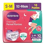 Evereve Period Panty For Girls & Women, (S-M), 10 Pcs, 360 Degree Coverage, 0% Leaks, High Absorbency For Heavy Flow, Maternity Delivery Pads, Postpartum & Overnight Protection, Disposable Panty