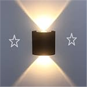 FILLISKA Metal LED Outdoor UP Down Wall Light Warm White, IP-65 Waterproof & Shockproof Body(2 Year Warranty) (MattBlack 1up + 1down)