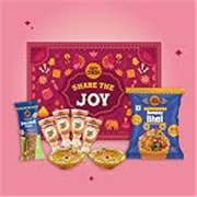 GO DESi Diwali Gift Box – Share the Joy Gift Box | Mud Diya | DESi Popz | Coconut Burfi | Bombay Bhel | Diwali Gifts for Family and Friends