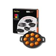 Human Hydro Pre-Seasoned Cast Iron 9 Pit Paniyaram Pan (23CM, 1.6KG) | Naturally Nonstick & Toxin-Free | Induction & Gas Compatible | Ideal for Appam, Paddu, Kuzhi Paniyaram & Snacks