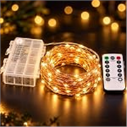 One94Store Fairy Lights 10M 100 LED Battery Operated String Lights with 8 Modes Remote Control, Waterproof, Warm White – Indoor & Outdoor Decorative Lights for Diwali, Christmas, Wedding (Pack of 1)