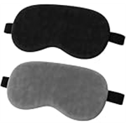 PACK OF 2 Eye Mask for Sleeping with Adjustable Strap Super Soft Sleep Masks Blind Fold for Comfortable Sleep Travelling Eye Pad for Girls Blind Folds for Sleeping – Black and Gray