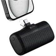 Portronics Power Pebble 5000mAh 20W Fast Charging Nano Powerbank, in-Built Foldable Type C Input/Output Pin, Type C PD Output, LED Battery Indicator, Compatible with Type C Smartphone,iPhone(Black)