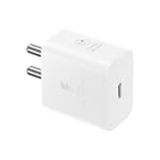 Samsung Original 25W USB Type-C Travel Adaptor Without Cable for Google Pixel, Xiaomi, Motorola, iPhone, Samsung Galaxy Tab S/A Series, Galaxy S10/M54/M55/A80/A90/S25/S24, White