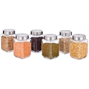 Solimo – Set of 6 Glass Jars – 650 ml – BPA-free, Airtight, Transparent
