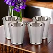Stainless Steel RoyaleSwag Glass 300ml Ideal for Water, Juice, Hot-Cold Drinks, Cocktail, Milkshake, Smoothie, Home, Party, Restaurant, Gifting, Special Occasion (Silver, Set of 4 pcs)
