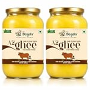 The Bagdis Organic A2 Gir Cow Ghee | Hand-Churned Cultured Bilona Ghee| Grass-Fed | 100% Pure & Natural Ghee Glass Bottle 1000ml (Pack of 2) a2 cow ghee, a2 gir cow ghee, gir cow ghee, organic a2 ghee, desi cow ghee, pure cow ghee, traditional desi ghee