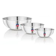 TOSAA Triply Stainless Steel Tasla Set of 3-20 cm (1500 ml), 22 cm (2000 ml) & 24 cm (2600 ml) | Tri-Ply Induction Bottom | Compatible with Gas & Induction | Silver