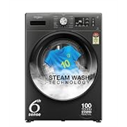 Whirlpool Smart Choice 9 Kg Steam Wash Technology 5 Star Inverter Front Load Fully Automatic Washing Machine with In-Built Heater (SUPREME CARE 9014-E, Midnight Grey, 100+ Tough Stains, 1400 RPM)