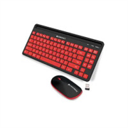 Zebronics-Companion 114 Wireless Keyboard and Mouse Combo Compact 2.4GHz Featuring Integrated Multimedia Keys, Smartphone/Tablet Holder, UV Printed Keycaps, and On/Off Switch (Red +Black)