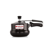 NIRLON Induction and Gas Compatible Hard Anodised Handi Shape Inner Lid Aluminium Pressure Cooker, 3 Litre, Black