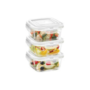 Borosil Klip n Store (520ml x 3) Square Glass Food Stor..