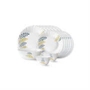 Larah by Borosil Niva Fluted Series Opalware Dinner Set..
